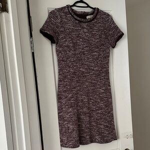 LOFT Maroon Textured Mini Dress